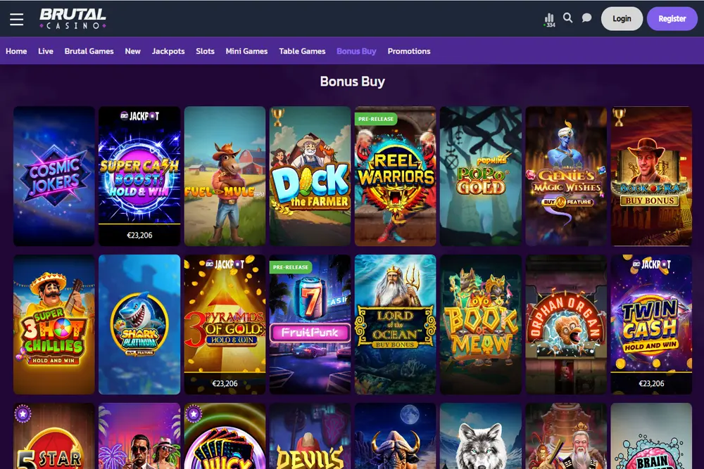 Bonus Buy Games Brutal Casino