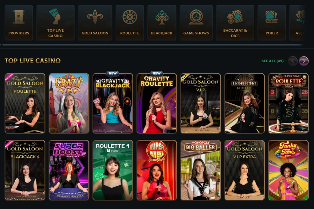 Live Casino Games Talismania