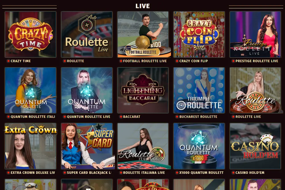 Tropezia Palace Live Casino Games