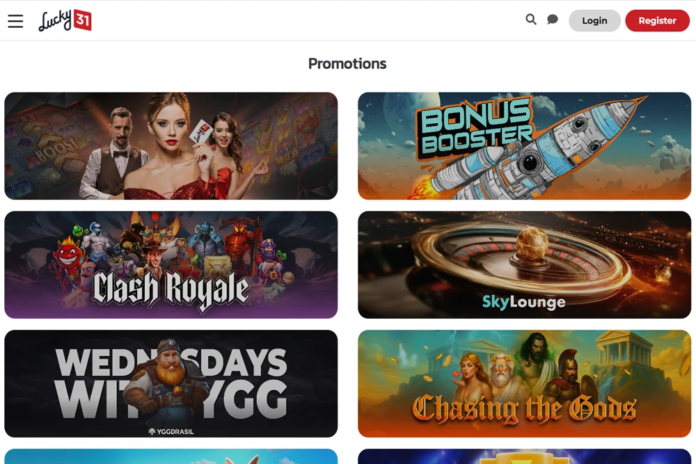 Lucky 31 Casino Promotions