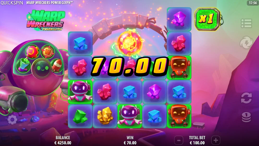 Gameplay online casino slot machine Warp Wreckers