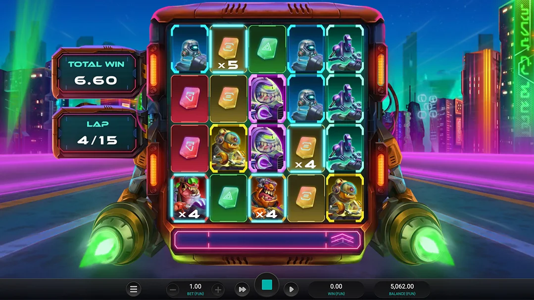 Play on the online slot Galactic Racers Dream Drop