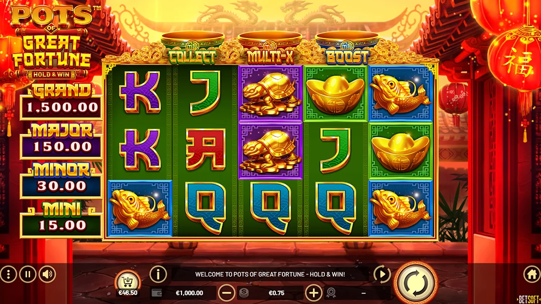 Gameplay and Bonus Pots of Great Fortune Betsoft Slot