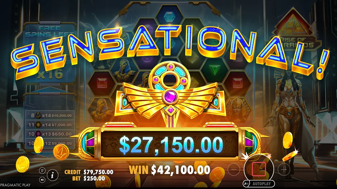 Jackpot: win mega bonus Rise of Pyramids online slot