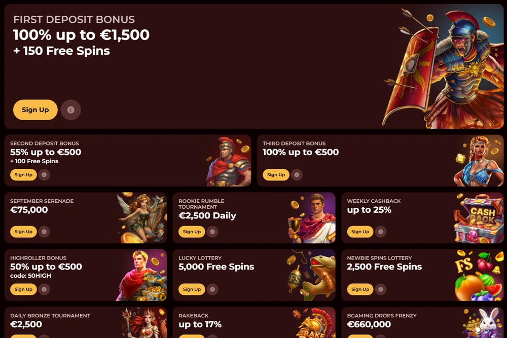 Roman Casino Online Bonuses for All Players