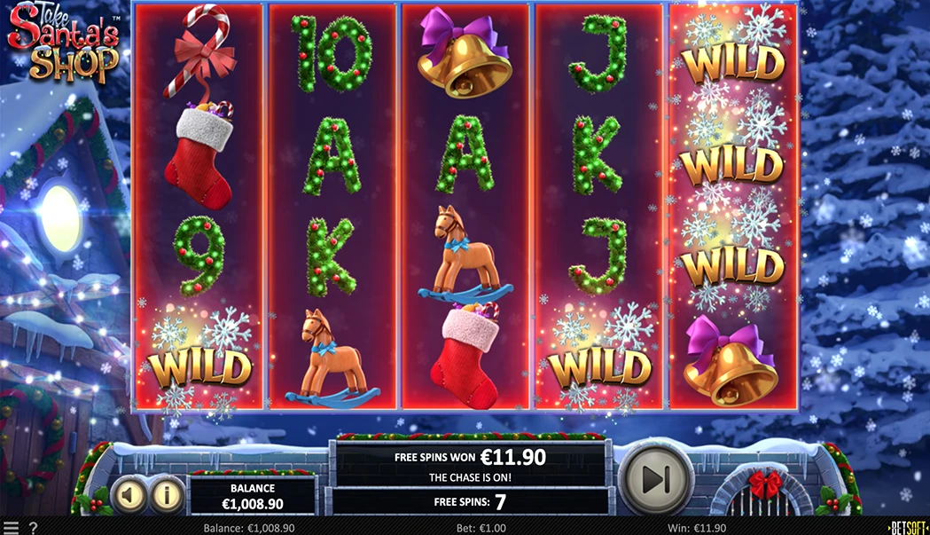 Big Win and Jackpot Slot Take Santa's Shop by Betsoft Gaming