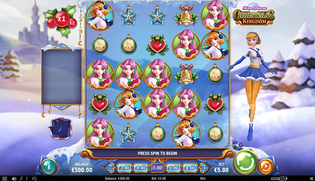 Moon Princess: Christmas Kingdom gameplay and win on the base game