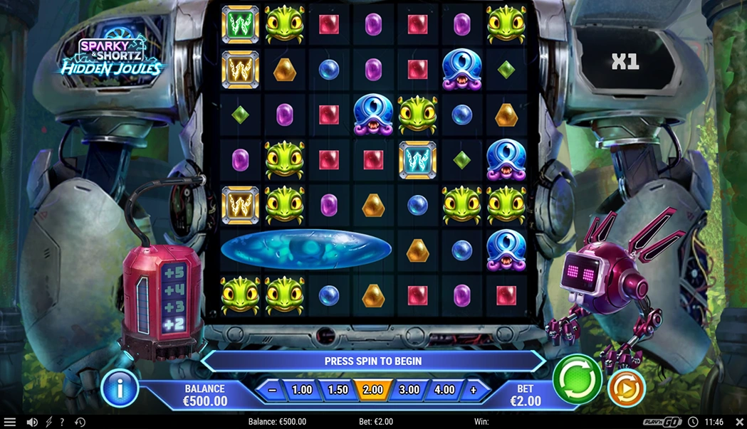 Sparky & Shortz Hidden Joules slot gameplay and mechanics