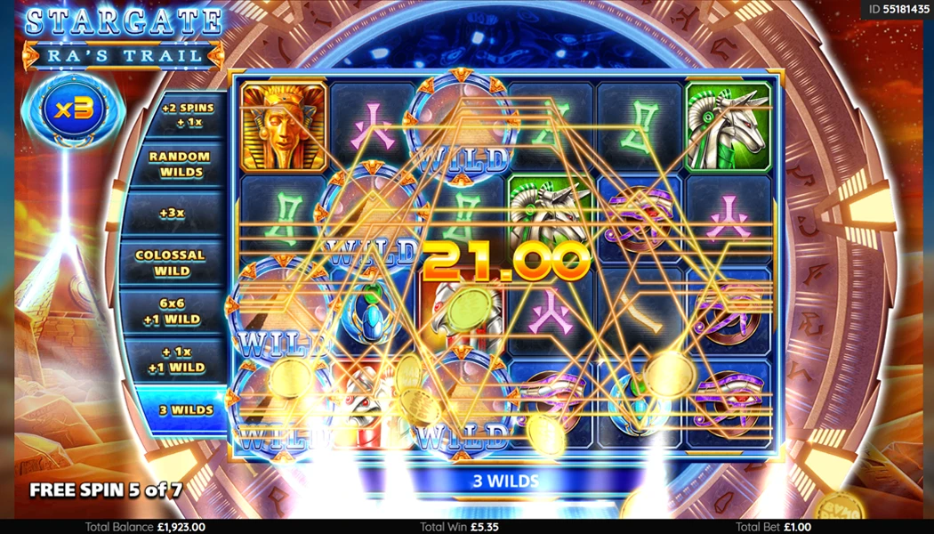 Bonus round Stargate Ra's Trail online slot
