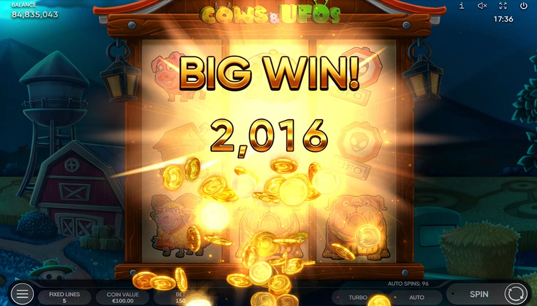 Big Win Money Aliens: Cows & UFOs by Endorphina Mega Jackpot
