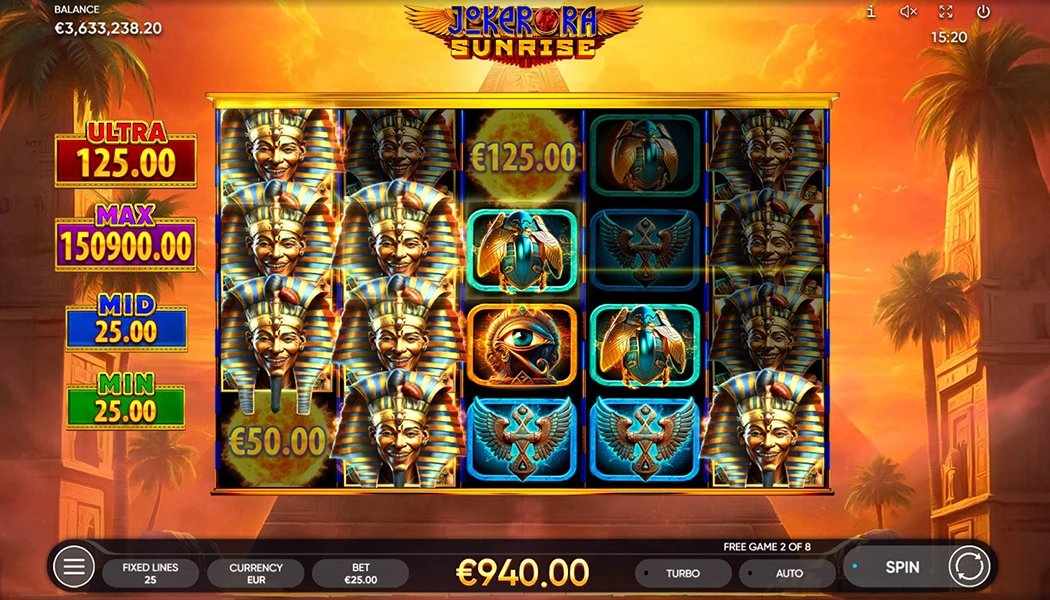 Gameplay & Bonus of the Joker Ra Sunrise Slot Machine