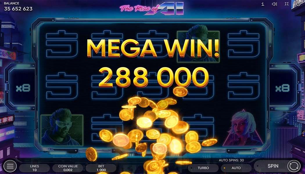 Boost your winning on the Rise of AI slot machine