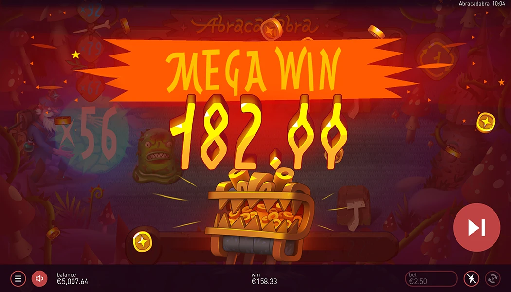 MEGA WIN: Win the jackpot on Abrakadabra Slots