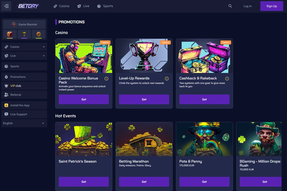 Bonus & Promotion Crypto Casino Betory