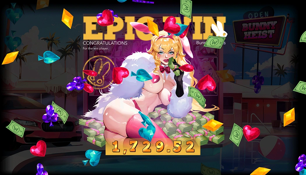 Epic Win Bunny Heist Slot Machine BIG BONUS