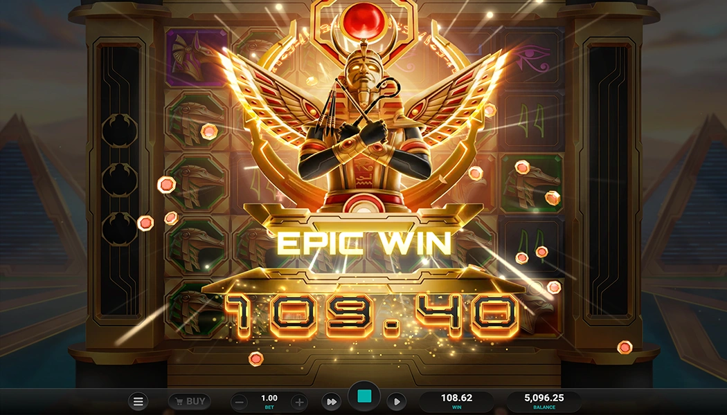 Epic Win jackpot Casino Slot Machine Glyph of Gods