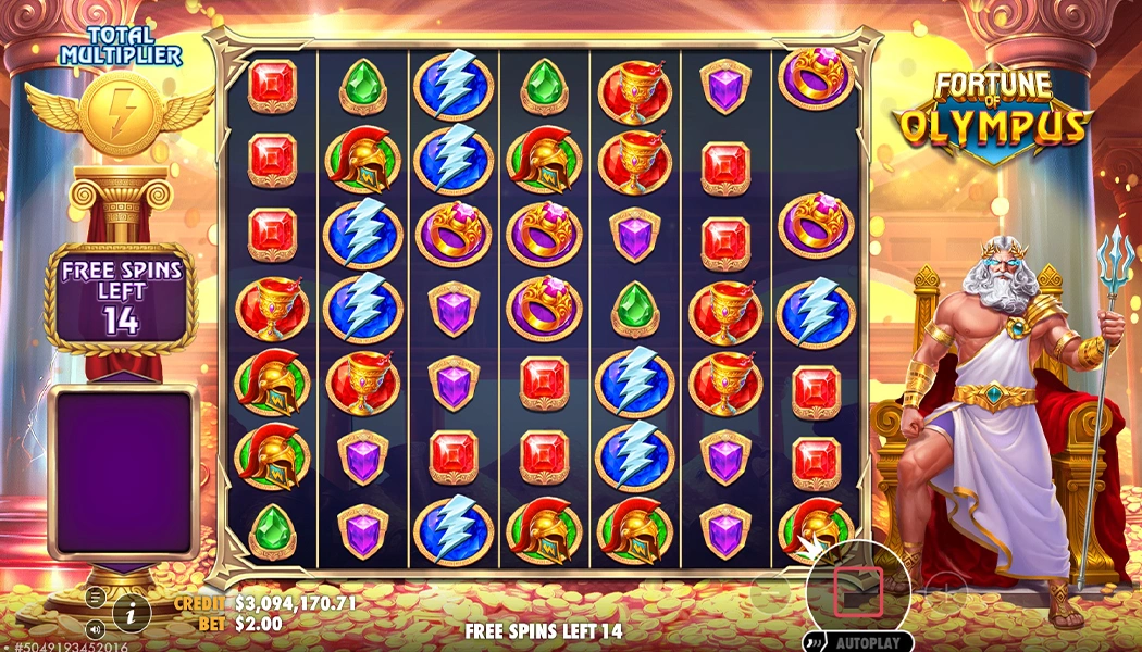 Win Casino Game Slot Fortune of Olympus Free Spins Bonus