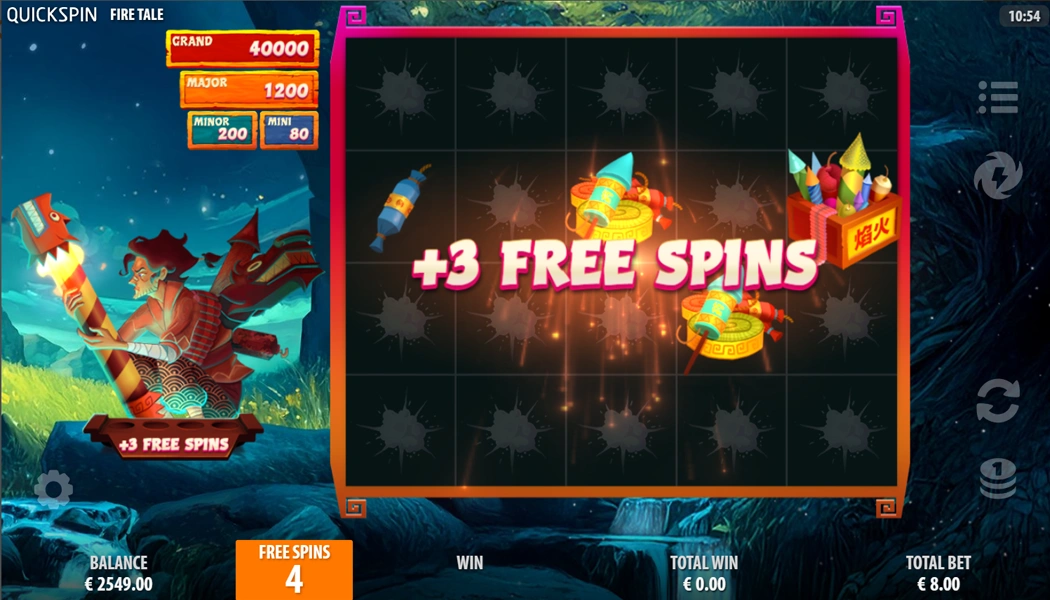 Free Spins Bonus Fire Tale Slot Casino Game