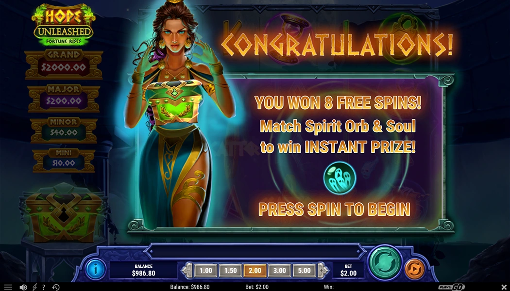 Free Spin Bonuses Hope Unleashed Fortune Rises: Big Casino Bonuses