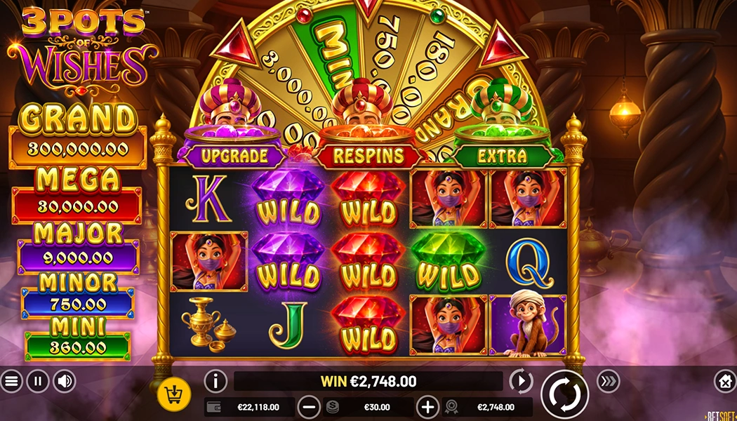 Base Game Gameplay 3 Pots of Wishes Slot Machine