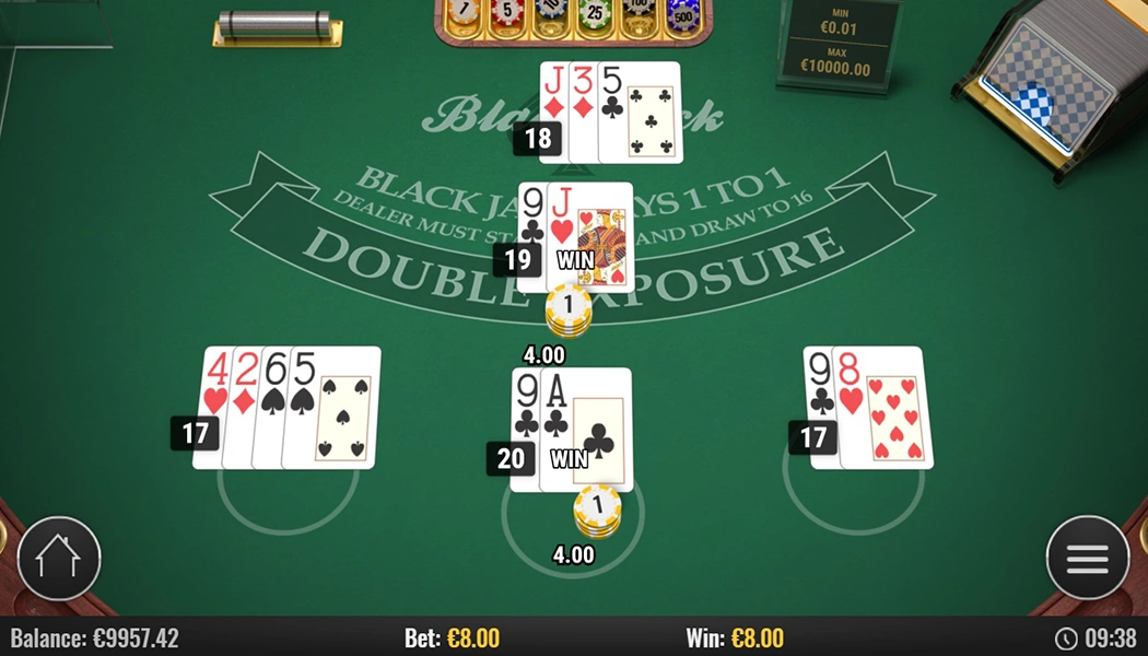 Play Blackjack Double Exposure Multi Hand and win the jackpot!