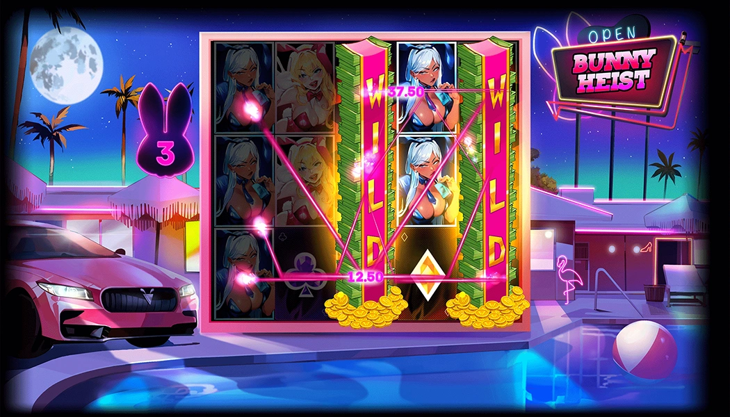 Games mechanics and bonus Sexy Slot Bunny Heist