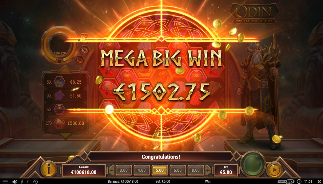 Winning Bonuses on Odin Protector of Realms and his magic ring!