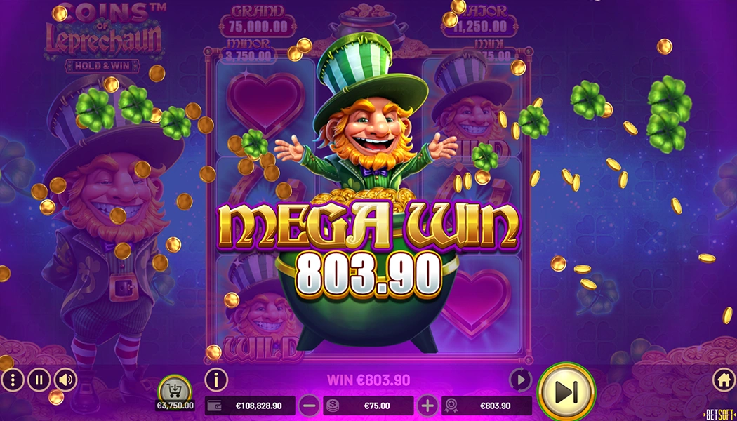 Mega Win Bonus Coins of Leprechaun Slot Game