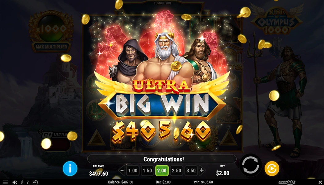 Big Win Rise of Olympus Slot Machine: Win the jackpot!