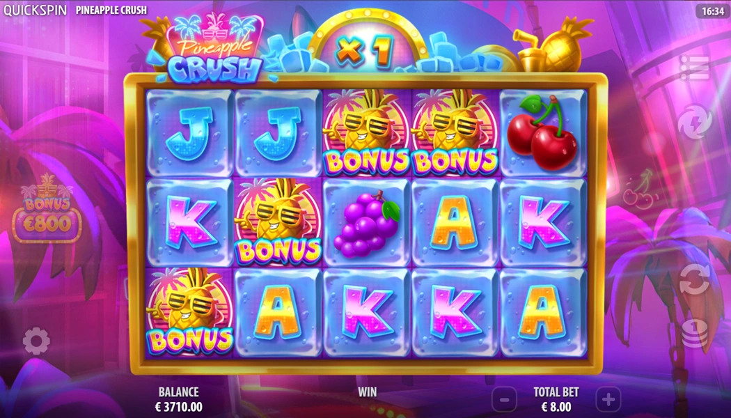 Pineapple Crush Slot Bonus and features by Quickspin