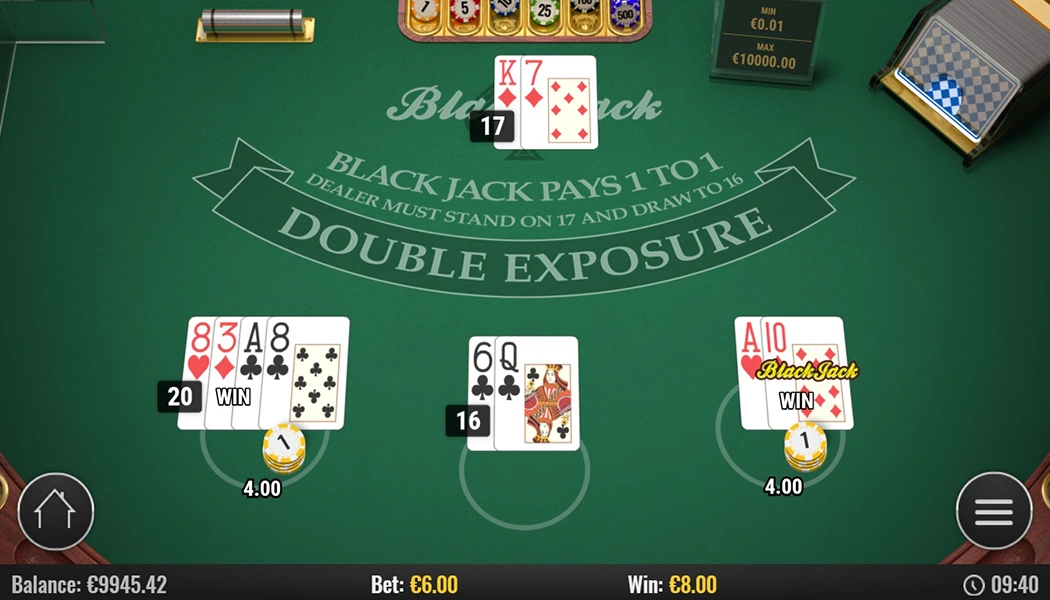 Play'n Go Blackjack Double Exposure Multi Hand