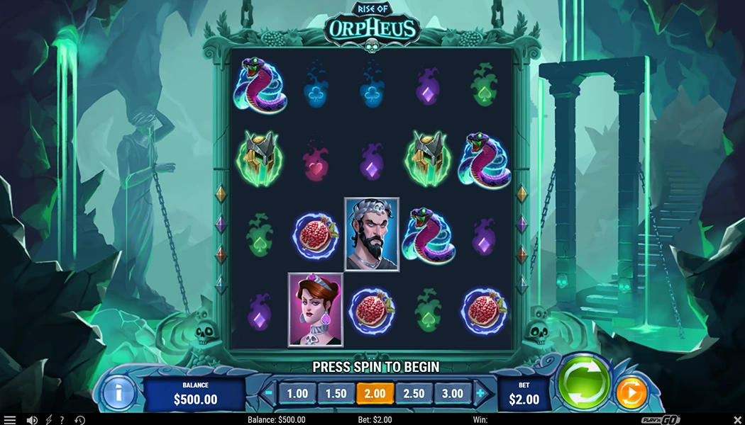 Gameplay on Rise of Orpheus Slot Machine