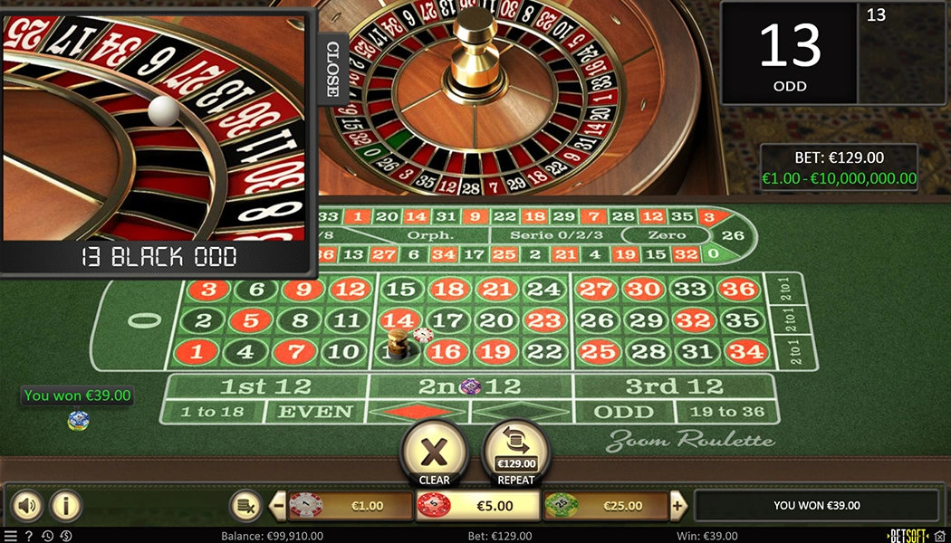 Win Money on the Zoom Roulette Table Game by Betsoft Gaming