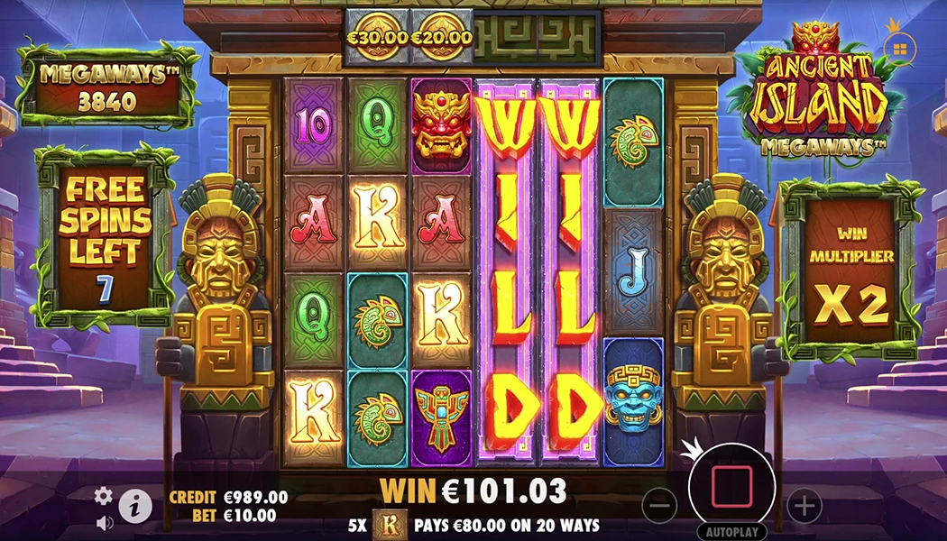 Ancient Island Megaways Free Spins guaranteed modifiers expanding wilds