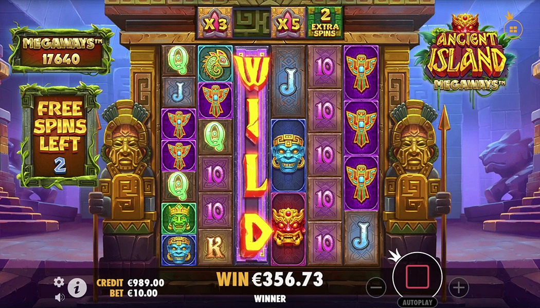 Ancient Island Megaways Pragmatic Play slot 6-reel ancient civilization gameplay