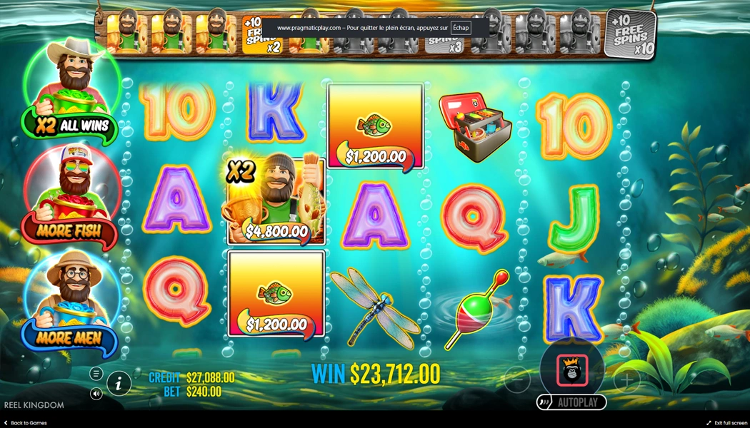 Big Bass Trophy Catch Fisherman Wild Fish Money collection bonus