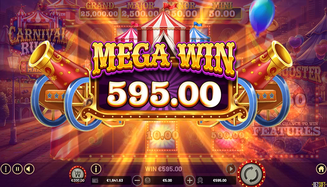 Carnival Rush big win Hi-Strike Smash multiplier ladder