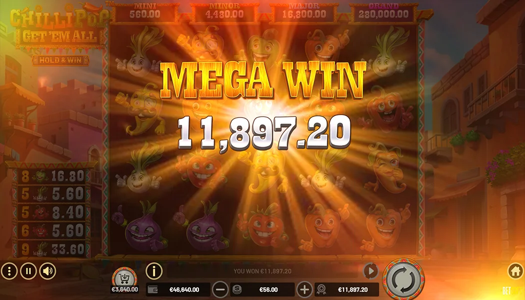 ChilliPop Get Em All big win 7x7 expanded grid Grand prize