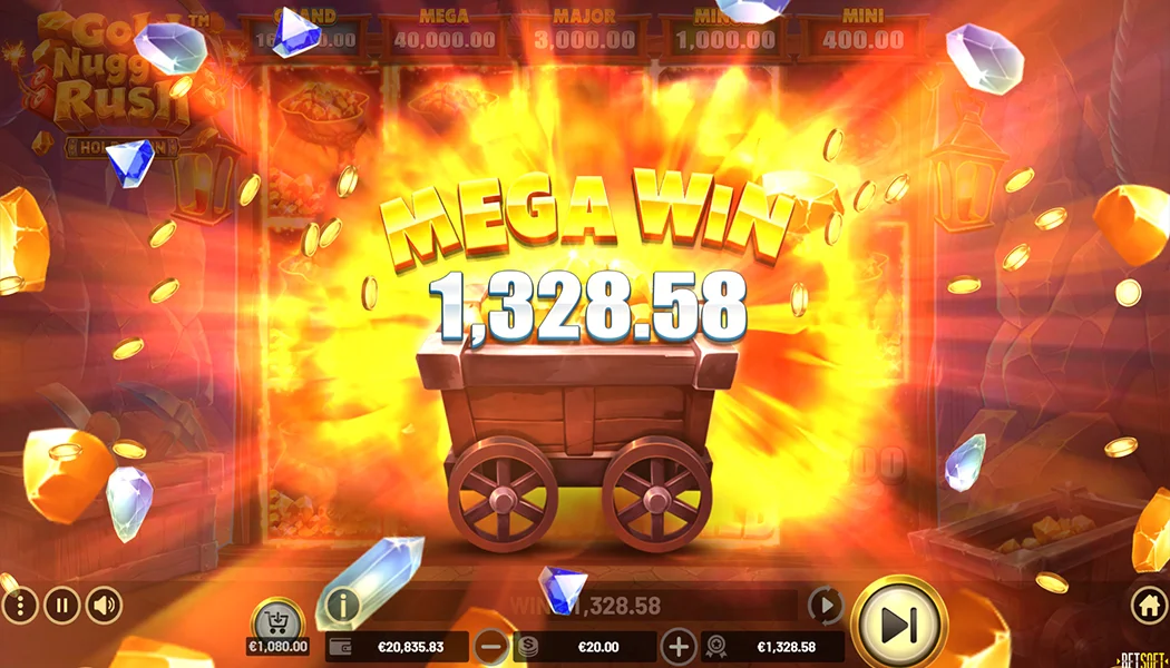 Gold Nugget Rush Hold and Win big win Mega jackpot gold mine