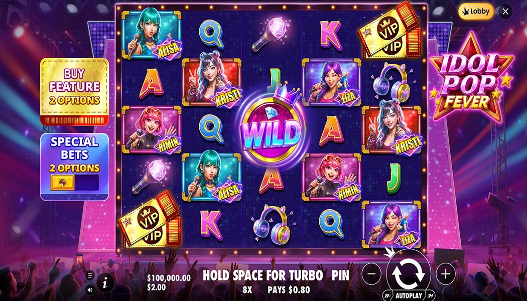 Idol Pop Fever Free Spins Spotlight Wild multipliers bonus feature
