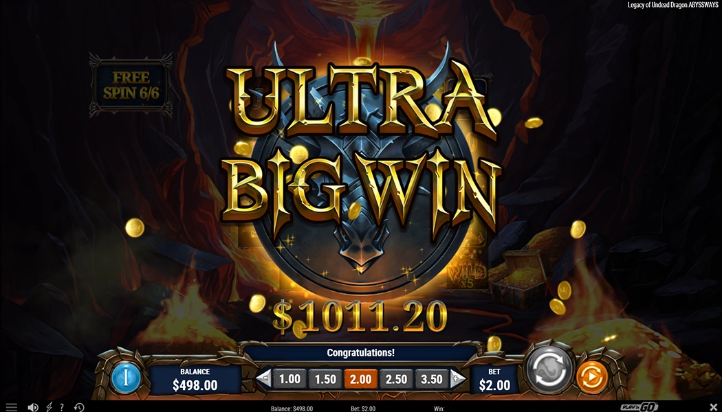 Legacy of Undead Dragon Abyssways free spins Sticky Fire Wilds big win
