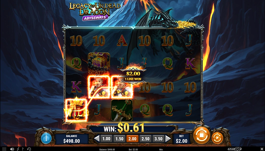 Legacy of Undead Dragon Abyssways Play'n GO slot 6x4 dark fantasy gameplay