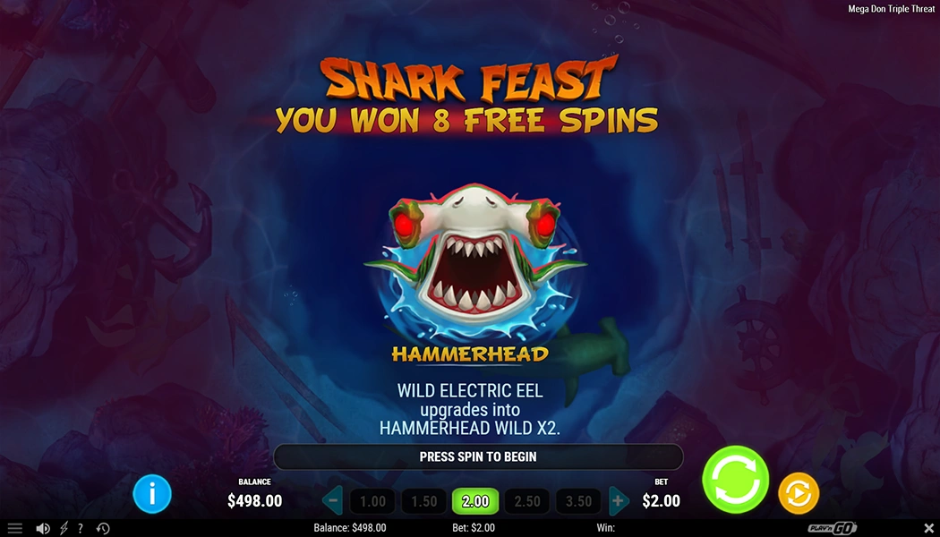 Mega Don Triple Threat Shark Feast bonus feature