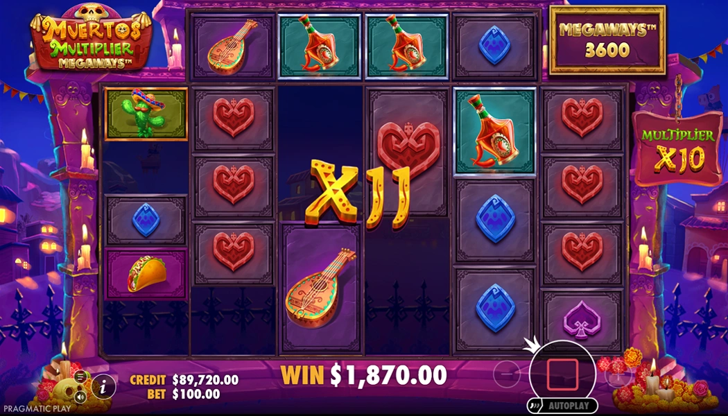Muertos Multiplier Megaways Pragmatic Play slot Day of Dead gameplay