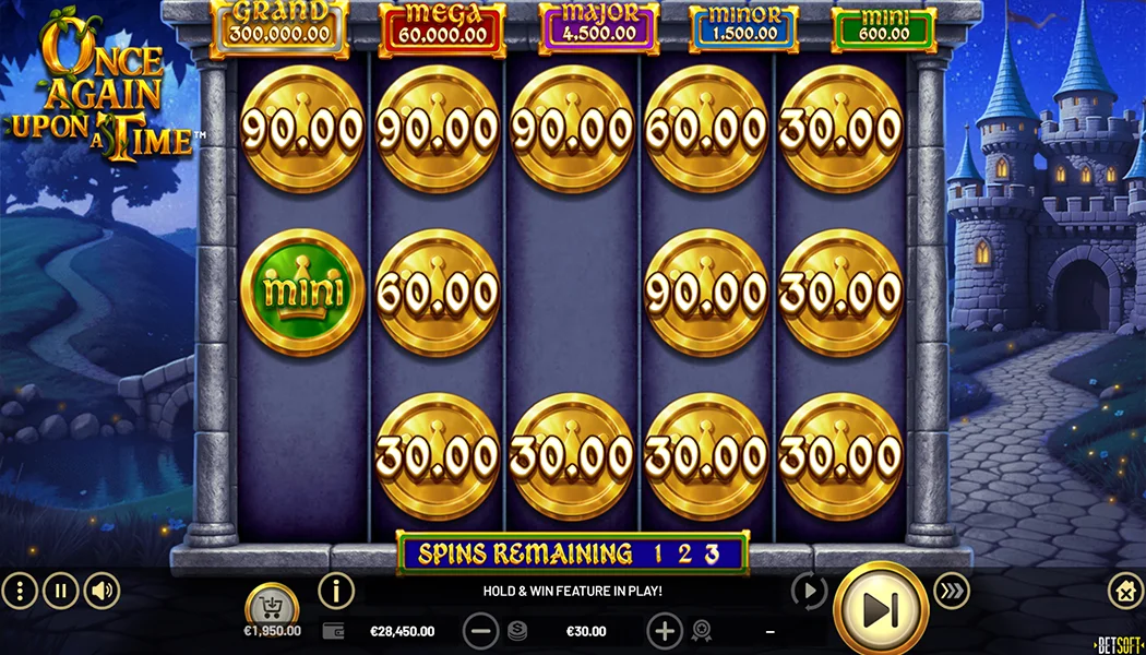 Once Again Upon a Time Hold and Win bonus with jackpot tiers and Boost