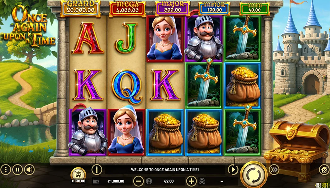 Once Again Upon a Time Betsoft slot 5x3 fairy tale medieval gameplay