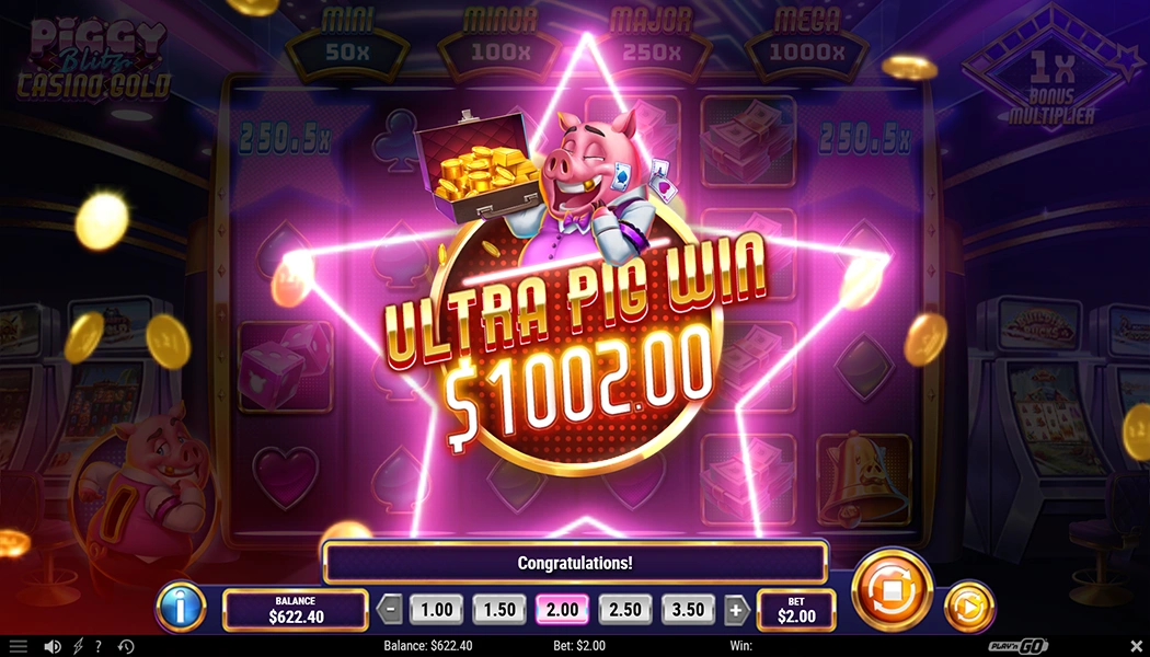 Piggy Blitz Casino Gold Blitz Spinz and Bonus Spinz big win