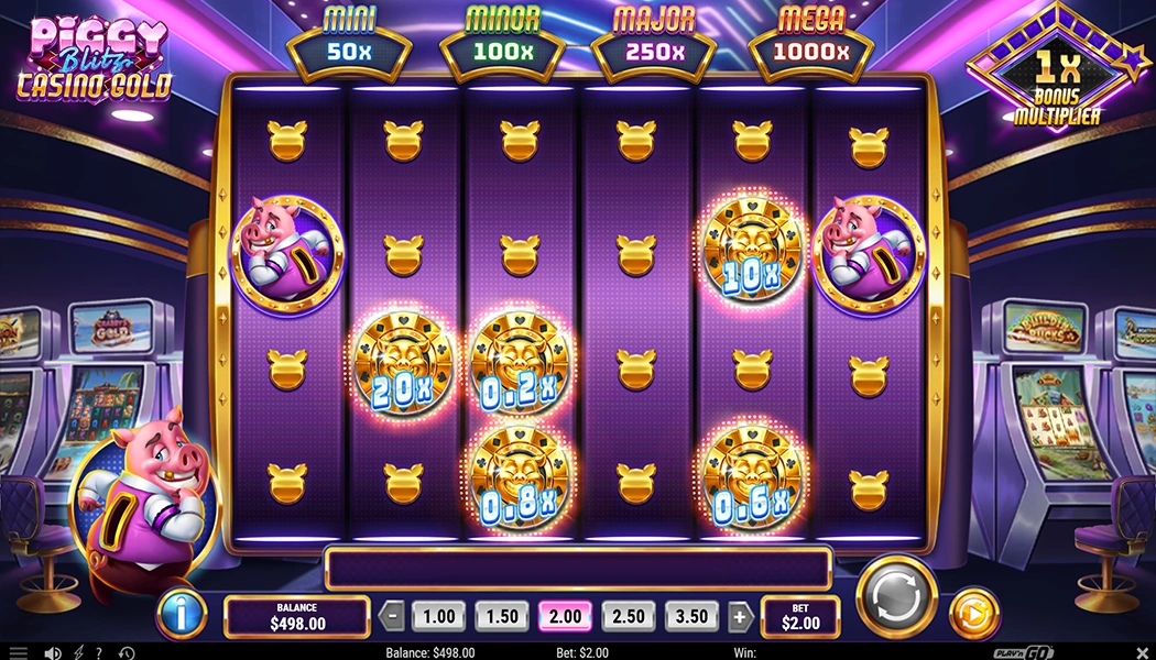 Piggy Blitz Casino Gold Cash Coins and Piggy Bank collection feature