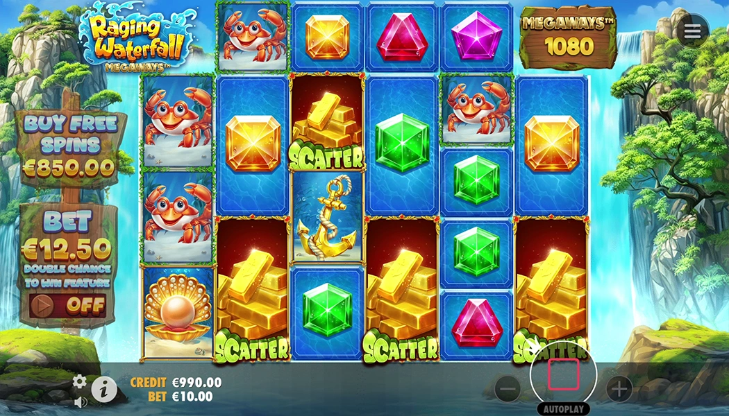 Raging Waterfall Megaways Free Spins scatter modifiers bonus round
