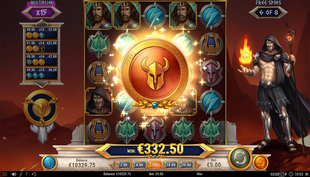 Rise of Olympus Hand of God bonus feature
